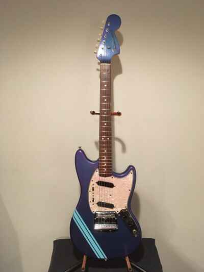 Vintage 1969 Fender Competition Mustang Blue Refinish W Case