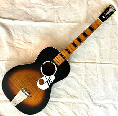 Vintage Acoustic KAY MUSIC NOTE Parlor Guitar EZ PROJECT (Needs Bridge, Strings)