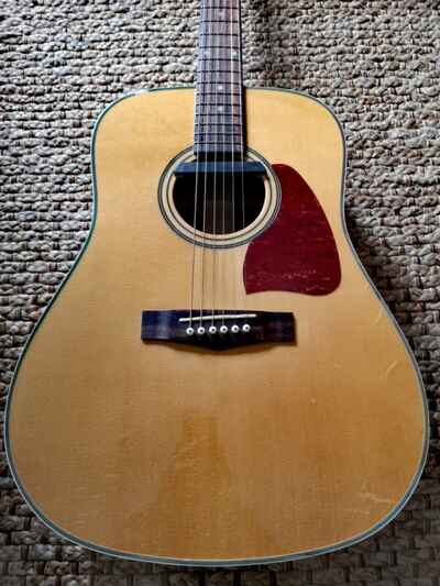 Ibanez Artwood AW10 Dreadnought Acoustic Guitar (1983) Fishman Pickup