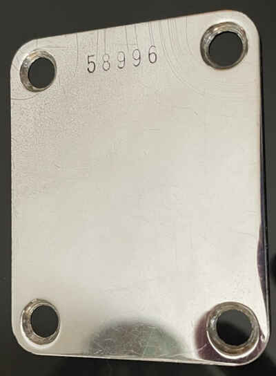 1960 FENDER NECK-PLATE - will fit Jazz, Precision, Telecaster, Strat , in the UK