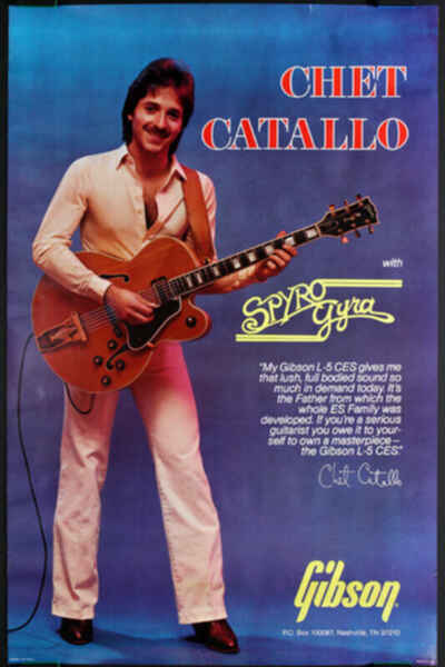 Gibson L-5 CES Guitar 1981 Promo Poster Chet Catallo of Spyro Gyra