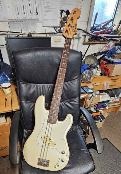 Encore Precision Bass Guitar C1980s  /  90s - Cream / Pearl