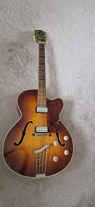 Hofner Semi Acoustic Vintage 1970s Guitar & hard Case - See Description And Pics