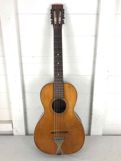 Antique Acoustic Parlor Guitar w /  Case. Unknown Maker of Mystery