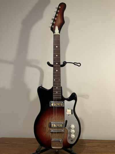 Vintage 1960s Tiesco EJ-2 Electric Guitar Gold Foil Japan Zimgar