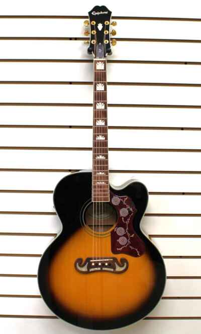 Epiphone J-200EC Studoi Super Jumbo Acoustic Electric Guitar with Hard Case