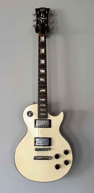 Hondo II Les Paul White Electric Guitar. Vintage 1970s