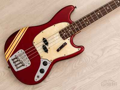 1971 Fender Mustang Bass Competition Red Vintage Short Scale Bass, 100% Original