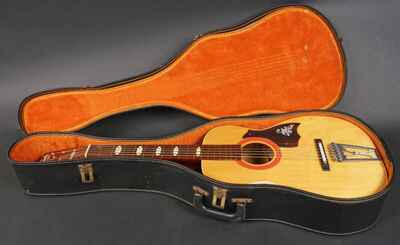 Vintage 1972 Harmony Stella H928 Acoustic Parlor Guitar Original Case & Receipt