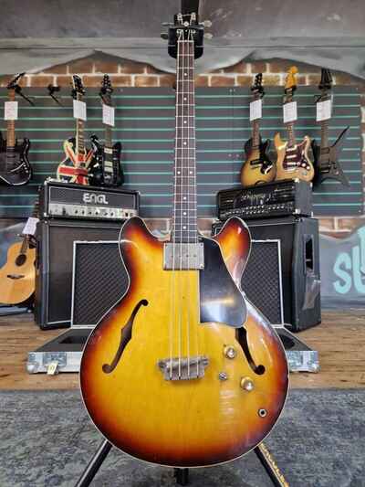 Epiphone Rivoli EBV 232 Tea Burst c 1960s Semi-Hollow Electric Bass Guitar