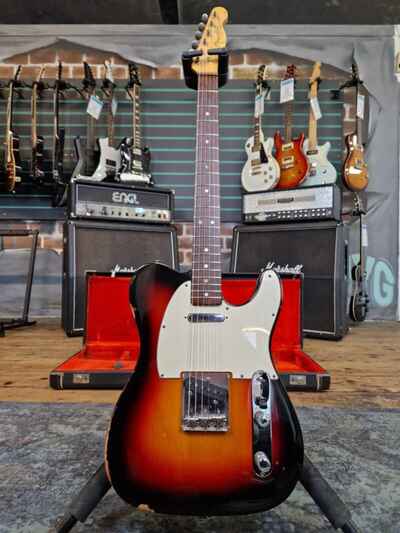 Fender Telecaster Refinished 3-Tone Sunburst Vintage 1966 Electric Guitar