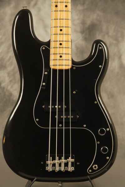 1975 Fender Precision Bass Black with a FLAME MAPLE neck