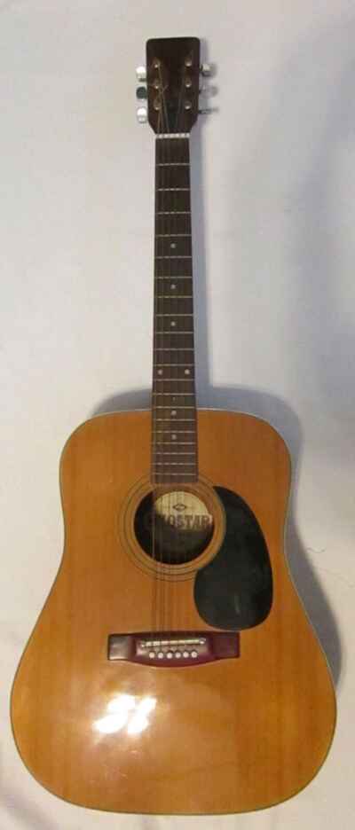 Vintage Hyostar SJ971 1970s 6 String Acoustic Project Guitar for Repair or Parts