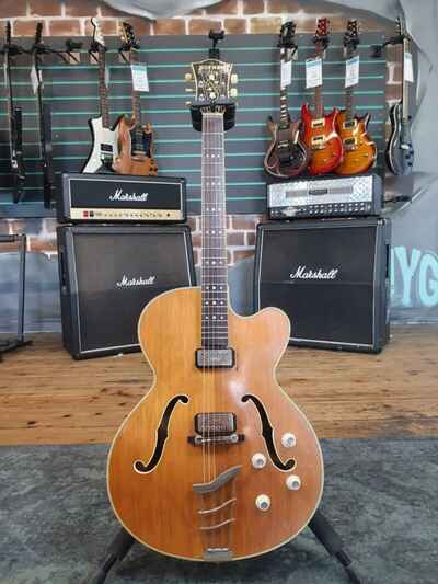 Hofner President Thinline E2 1963 Natural Gloss Hollow Body Electric Guitar