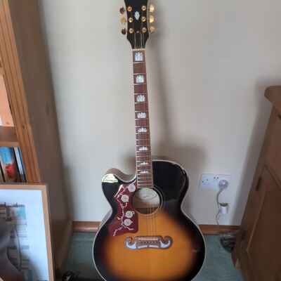 Epiphone J-200 EC Studio LEFT HANDED (EJ-200SCE), Vintage Sunburst + HARDCASE