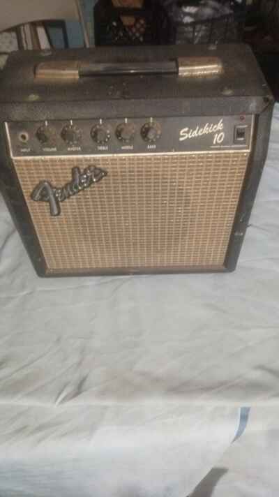 Vintage Fender Sidekick 10 Electric Guitar Amp Made In Japan 8?? Blue Speaker