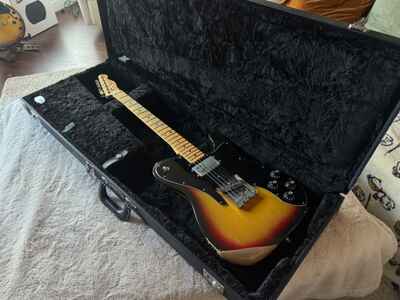 1974 Fender Telecaster Custom, Sunburst,  Re-fret, Contour, Modded, HSC