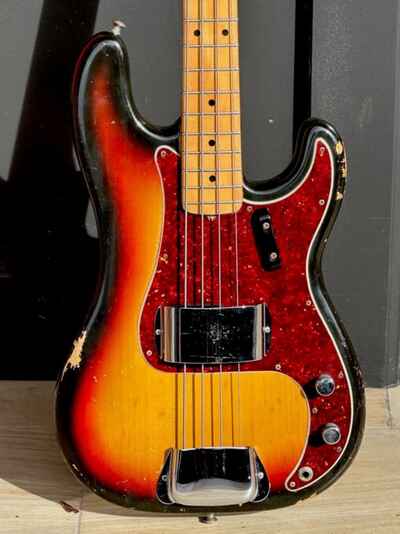 1970 Fender Precision Bass crazy cool "Maple Cap" w / an "A" 1 57" JB Nut Width !