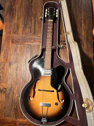 Vintage 1964 Gretsch 6186 Clipper Sunburst Hollow Body Guitar w / Original HC