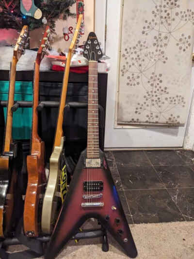 Gibson Flying V 1985 with original vintage case - plumburst