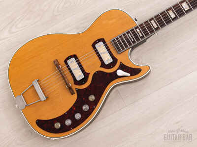 1959 Harmony Stratotone Jupiter H49 Vintage Electric Guitar, DeArmond Gold Foils