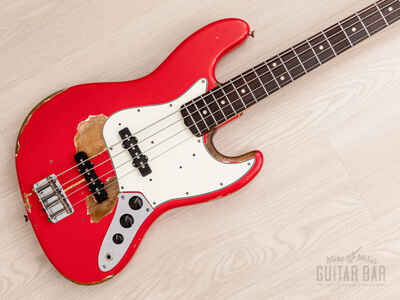 1965 Fender Jazz Bass Fiesta Red Relic w /  Case