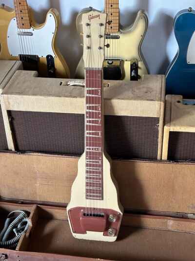 1950 Gibson BR-9 Lapsteel a very cool deco style in a Cream & Peach combo !
