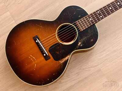1950 Gibson LG-2 3 / 4 Vintage Short Scale Acoustic Guitar Sunburst w /  Case