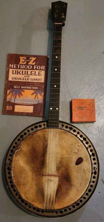 Vintage Resonator Banjo - Maker  Unknown? 19 Frets. Estate Sale From 40s - 50s