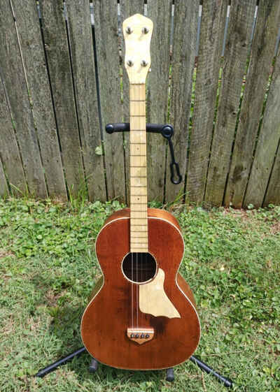 ~ BEAUTIFUL ~ Antique Supertone TENOR Guitar Pearloid Sounds Great Vintage-