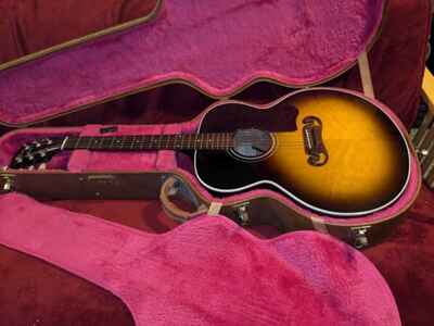 1993 Gibson J-100 Xtra Jumbo Acoustic Guitar Mahogany BS, Vintage Sunburst +Case