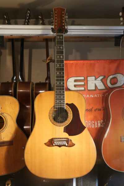 Rare Old Vintage 1976 Top Model Eko El Dorado Acoustic 12 Checked By Luthiers