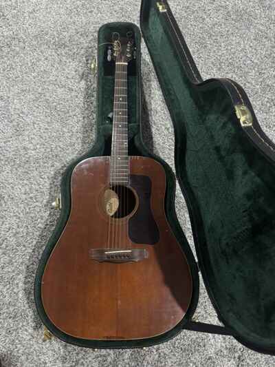 Vintage  Guild D-25 M D25M Acoustic Guitar With Case Rare Dreadnought