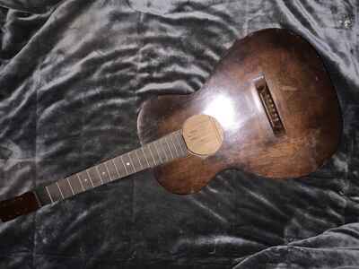 Antique Acoustic Parlor Guitar Unmarked Nice Luthier Project