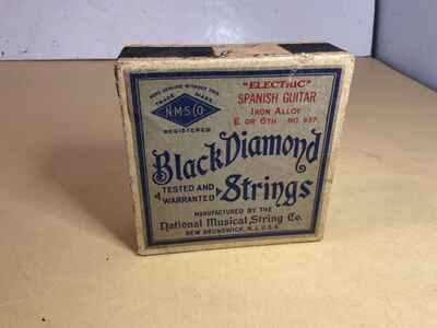 1930s BLACK DIAMOND STRINGS Vintage BOX of 8 Single Electric Guitar E 6th No 937