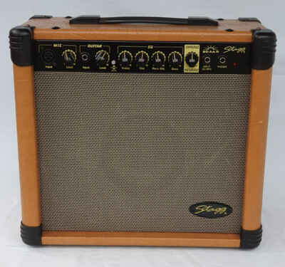 Vintage Stagg 20 AAR Acoustic Guitar Amplifier Amp Combo Spring Reverb Mic Aux