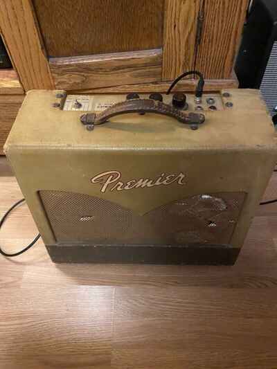 1958 59 Premier Twin 8 Tube Amp- Rare Guitar Or Harp!!!