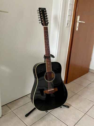 Ältere HOYER Akustik Acoustic Gitarre 12 Saiten schwarz TFW 905-12 BK-PU