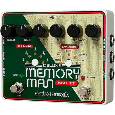 Electro-Harmonix Deluxe Memory Man Tap Tempo 550 Delay Guitar Effects Pedal LN