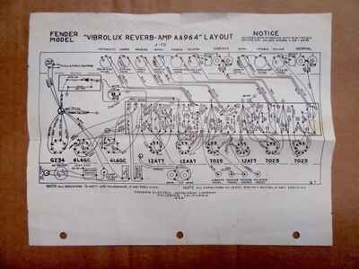 1963 - 1968 Fender Vibrolux Reverb AA964 Schematic