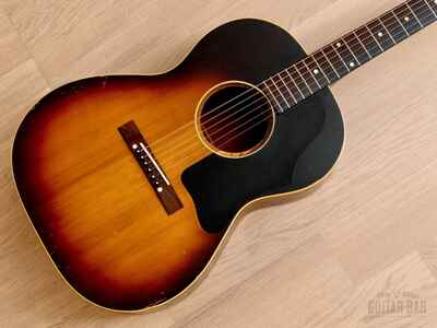 1958 Gibson LG-1 Vintage Acoustic Guitar Sunburst w /  Chipboard Case