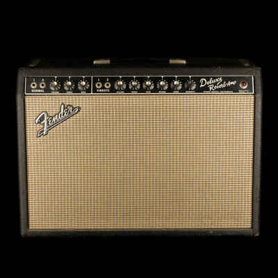 Vintage 1966 Fender Deluxe Reverb Guitar Amp Combo With Cover