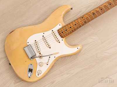 1956 Fender Stratocaster Vintage Guitar One-Piece Ash, Blonde w /  V Neck, Case