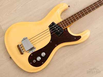 1965 Mosrite Ventures Model Vintage Short Scale Bass Guitar, Pearl White w /  Case