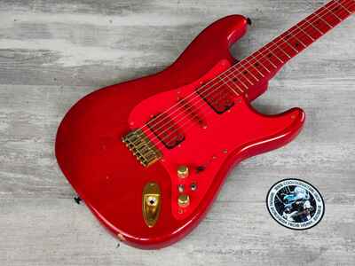 1980s Bill Lawrence (by Morris Japan) BL3M-55G Hardtail HSH Stratocaster (Red)