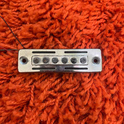 Vintage 1960s MIJ Teisco Black Foil Chrome Electric Guitar Pickup - 4 2K