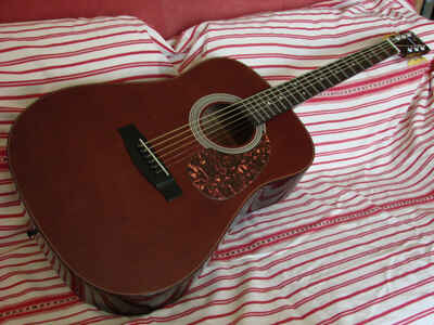 Guitare folk Hondo H124 Corée 1981 "ladder braced"