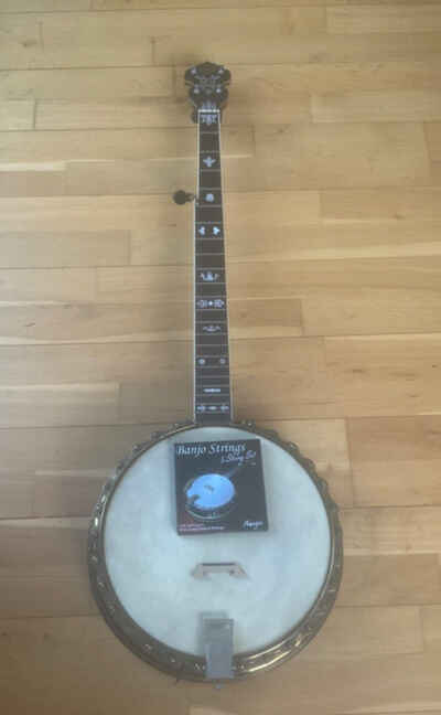 Antique 5 string Banjo by John Grey with resonator