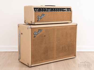 1964 Fender Tremolux Black Panel Pre-CBS Piggyback Head & 2x10 Cab, Blonde