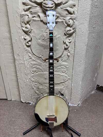 Vintage Hohner Banjo (Missing 5th String Tuning Peg - As Is) w /  Gig Bag